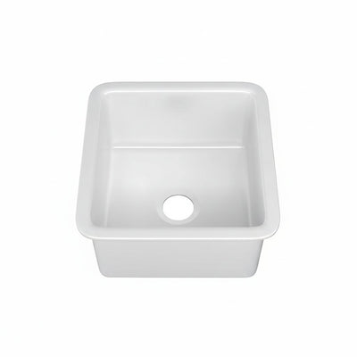 Fireclay Bar Sink Built for Dual Installation, 18x18 Inch White, Undermount or Drop-In Mount, 3 Year Warranty