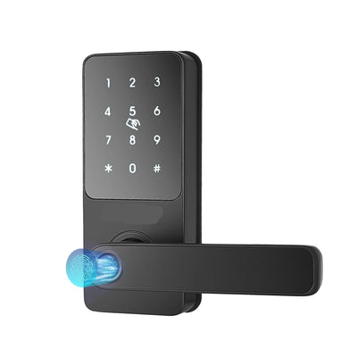 Smart Door Lock Designed for Keyless Entry, Fingerprint Scanner, App Control, 300 Password Capacity