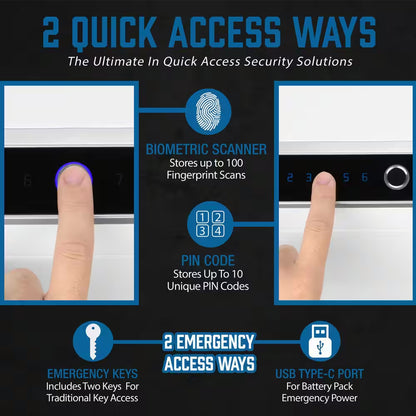 2.4 Cu. Ft. Touchscreen Biometric Keypad Security Safe