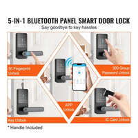 Smart Lock 5 in 1 Smart Door Knob Fingerprint Deadbolt with App Control Bluetooth Smart Lock Keyless Entry Door Lock