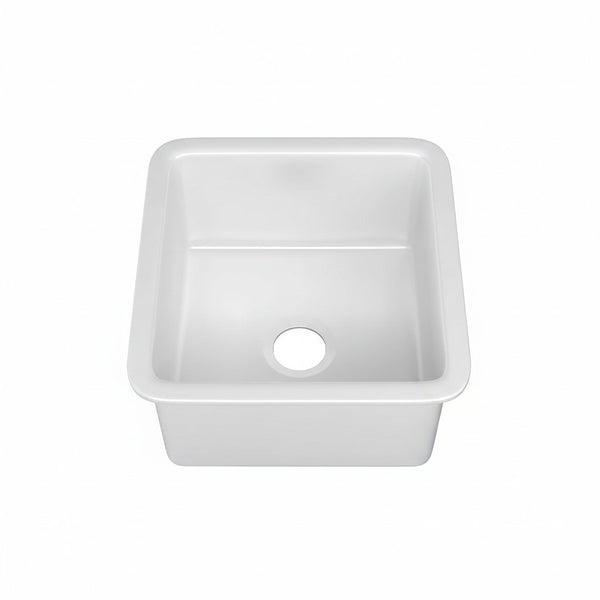 18 X 18 Inch Undermount or Drop in Fireclay Bar Sink White