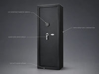 Biometric Rifle Safe Designed for Secure Firearm Storage, 120 Fingerprint Module, Steel Construction, 7.87 Cu Ft — Feature Infographic